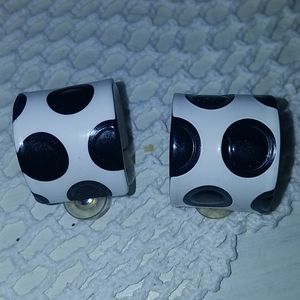 Vintage black and white polka dot earrings